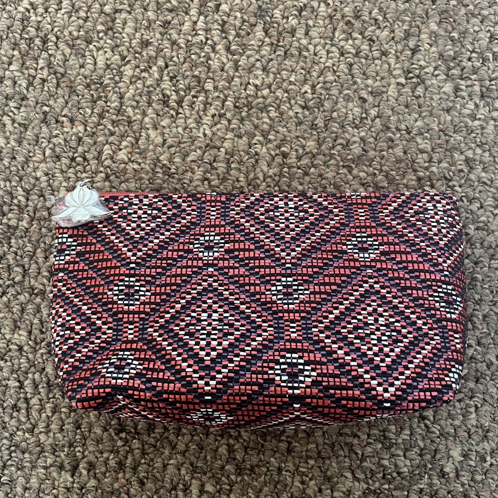 Sisley cosmetic pouch jacquard red